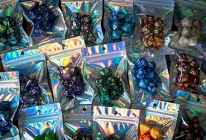 Gemstone Style 7-Piece Dice Set - DnD / MTG / RPG Dice – Colour Choice! - Picture 1 of 37