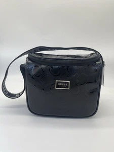Guess Insulated Lunch Bag Black Patent Shiny Travel Bag Logo Brand New With Tags - Picture 1 of 10