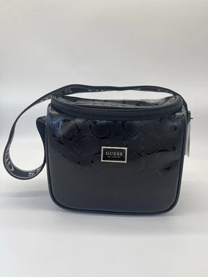 Bolsa de almuerzo aislada Guess negra charol brillante bolsa de viaje logotipo nueva con etiquetas Foto 1 de 4