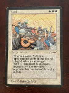 MTG Magic The Gathering JIHADD ARABIAN NIGHTS VINTAGE! ICONIC CARD! INVEST! - Picture 1 of 6