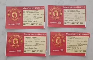 1998/1999 MANCHESTER UNITED PREMIER LEAGUE HOME MATCH TICKETS x 4 (Set B) - Picture 1 of 1