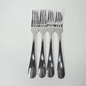 Reed & Barton River Hammered 18/10 Stainless Flatware - 4 Dinner Forks Lot - Picture 1 of 7