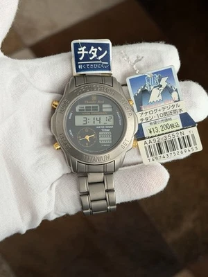 Nuevo de Lote Antiguo Reloj Deportivo Citizen “Thunder Bird” Ana-Digi Titanio JDM CC85 Foto 1 de 4