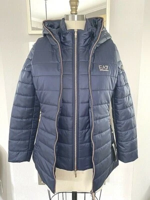 EA7 Emporio Armani 2 Piezas Azul Puffer Bomber Plumón Chaqueta Sin Mangas Exterior Foto 1 de 4