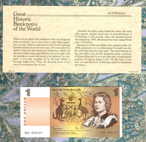 Great Historic Banknotes Australia $1  P-42d 1983 UNC Johnston/ Stone DHY 890491 - Picture 1 of 3