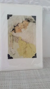 Vintage Hand Crafted  Terra Traditions Triplets Babies Sleep Blank Card - Picture 1 of 3