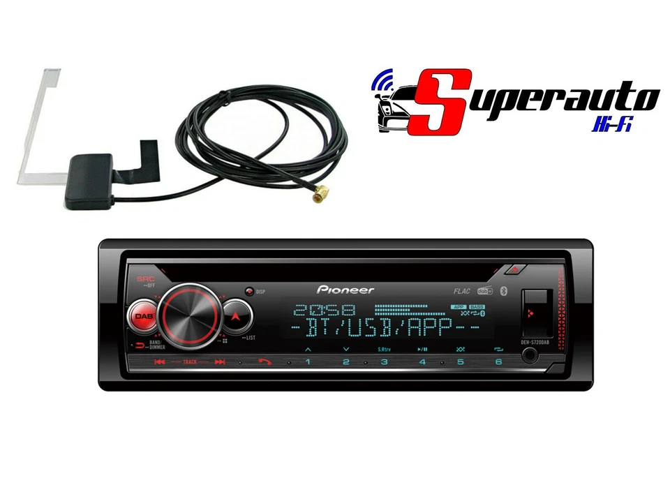 AUTORADIO 1 DIN PIONEER DEH S720 DAB CD BT DAB+ Apple Android ANTENNA INCLUSA - Immagine 1 di 1