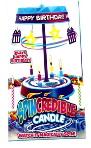 Spincredible Candle, Singing Candle-Powered Spinning Cake Topper - Picture 1 of 3