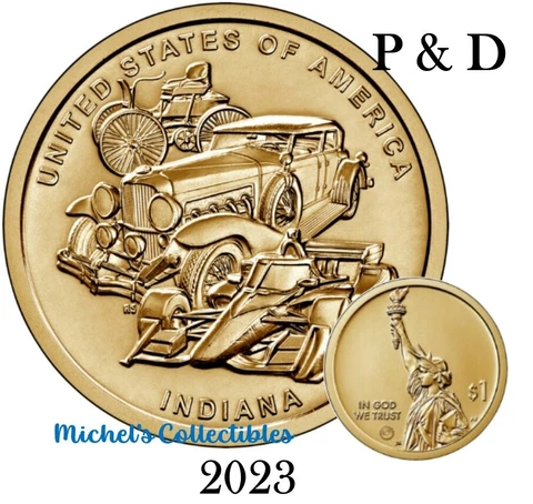 2023 P & D American Innovation INDIANA BU (2 Coin Set) SHIPPING Cover