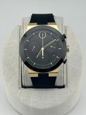 Movado Bold Fusion Gold Ionic-Plated Quartz Chrono 3600855 Brand New In Box - image 1 of 4
