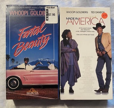 Lot Of 2 Whoopi Goldberg, Made In America, Fatal Beauty Movie VHS Tape Sealed - Image 1 of 4