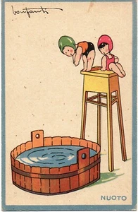 spt 40 - 1933 Sport - NUOTO -TUFFI -Cartolina illustrata da BONFANTI- FP -non VG - Imagen 1 de 1