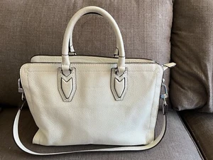 Aimee Kestenberg Leather Handbag White Bag Purse Top Handle Medium Clean - Picture 1 of 18
