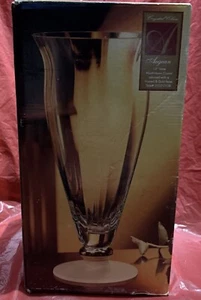 AEGEAN MOUTHBLOWN CRYSTAL 13” VASE 24% Frosted And Gold Base, NIB - Picture 1 of 4