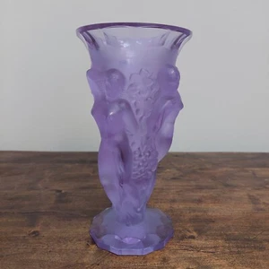 Art Deco Alexandrite Bacchantes Bohemian Glass Nude Schlevogt Hoffmann Vase XXL - Picture 1 of 9