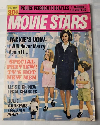 1965 MOVIE STARS MAGAZINE BEATLES JFK JACKIE VINTAGE BOOK RETRO ADVERTISING OCT - Image 1 of 4
