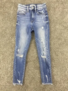 KanCan Signature Girls Youth High Rise Ankle Skinny Jeans Size 8 Distressed - Picture 1 of 17