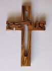 Kreuz, Holzkreuz, Wandkreuz a. Olivenholz, geschnitzt in Bethlehem, 16 cm