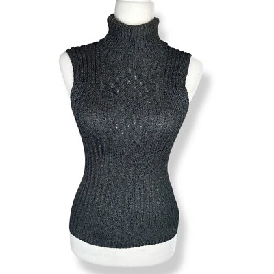 Gray Turtleneck Sweater Womens Size Medium Knit  Quiet Luxury Capsule Wardrobe - Image 1 of 4