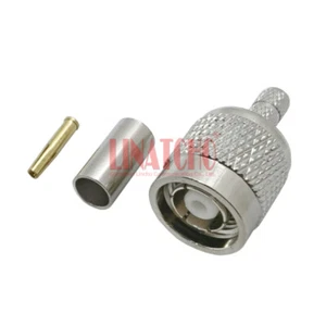 Pin inverso conector macho conector RG142 RG141 LMR195 RG58U cable engarce coaxial RP TNC r - Imagen 1 de 10