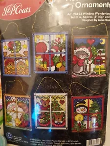 J.P. Coats Plastic Canvas Holiday Ornaments Cross Stitch Window Wonderland 28123 - Picture 1 of 2