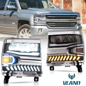 Faros reflectores LED completos luces delanteras para Chevy Silverado 1500 2016 17 2018 - Imagen 1 de 11