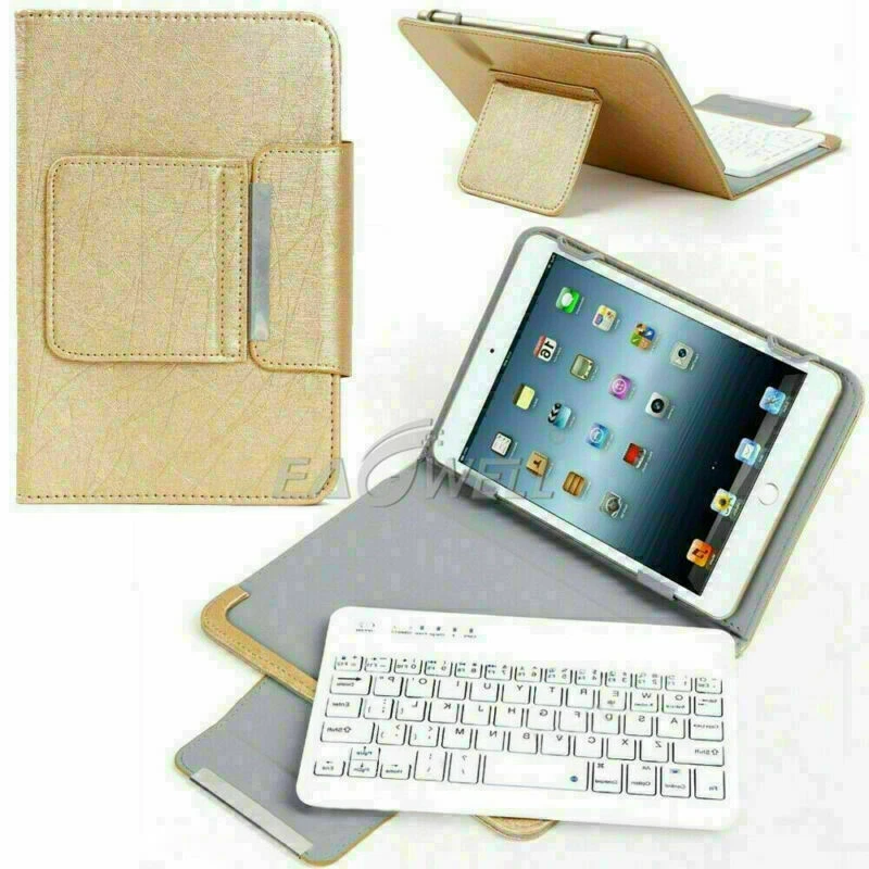 For 9.7/10/10.1" in Tablet Wireless Keyboard Soft Folio Leather Case Stand Cover - Image 1 of 4