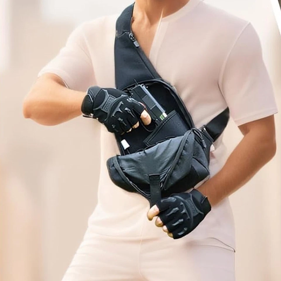 Tactical Shoulder Strap Gun Bag Hunting Pistol/Gun Holster Case Adjustable Pack - Image 1 of 4