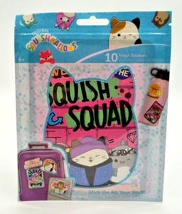Squishmallows 10 pegatinas de vinilo grandes nuevas en paquete - Imagen 1 de 2