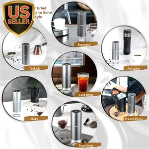 Portable Electric Coffee Grinder, Rechargeable Wireless Handheld Grinder with... - Picture 1 of 12