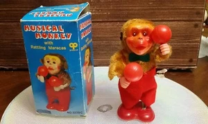 Rarissima scimmia giocattolo MUSICAL MONKEY with Rattling Maracas Anni 60 - Photo 1/2