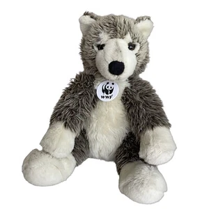 Build A Bear Wolf BAB World Wildlife Fund WWF Gray Timber Plush Stuffed Animal - Picture 1 of 5