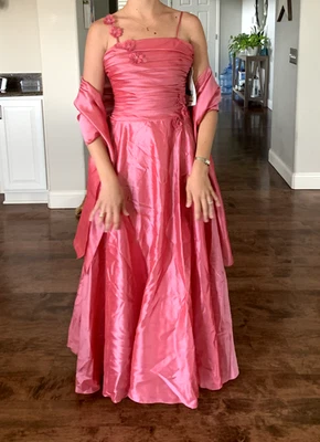 Vestido Jessica McClintock Vintage Años 80 Rosa Floral Formal Baile de graduación 2 piezas Talla 6 Foto 1 de 4