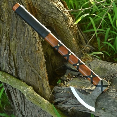 Ragnar Brown Vikings axe with Leather Cover Perfect For Hunting, camping, - Image 1 of 4