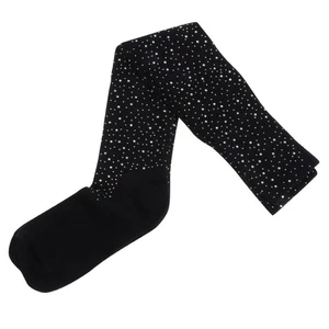 Calcetines hasta la rodilla estrás mujeres elegantes medias negras para niñas - Imagen 1 de 12
