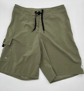 Quicksilver Vtg 90s Swim Trunks Board Shorts Men’s 36 inseam 9” Army Green Cargo - Picture 1 of 8