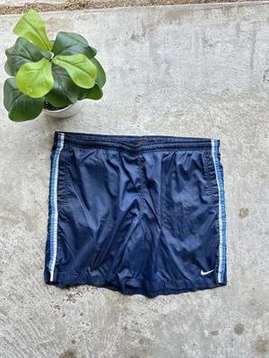 Vintage Nike Shorts Men’s Size XL Blue Nylon Lined White Tag 90s Logo - Image 1 of 4