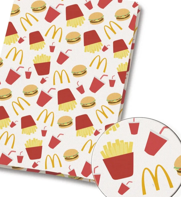 Tecido de algodão McDonalds fast food personagem batatas fritas meia jarda (18” x 55”) 1744 - Imagem 1 de 1