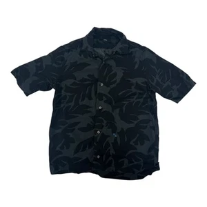 Diesel Hawaiian shirt black floral rayon summer Aloha Y2k Mens Small - Picture 1 of 6