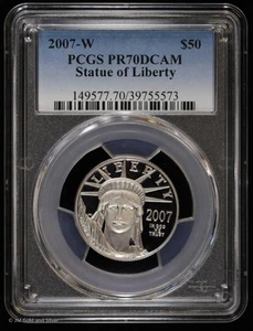 2007 W $50 1/2 oz Platinum Eagle Proof Statue of Liberty PCGS PR 70 DCAM - Picture 1 of 4