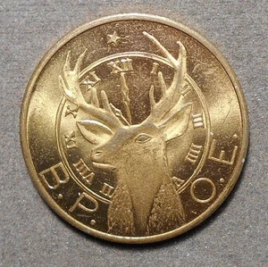 Bakersfield (CA) Lodge #266, Good For 50c In Trade B.P.O.E. (Elks Emblem). Br - Picture 1 of 2