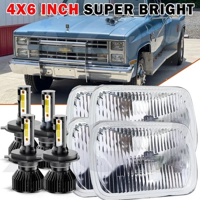 Para Chevrolet C30 1981-1986 4x6 pulgadas Faros LED HI-LO Combo Lámpara de haz 4 un. Foto 1 de 4