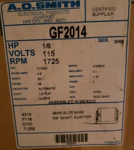 A.O. Smith GF2014, HP 1/6, Volt 115, U/min 1725 - Bild 1 von 4
