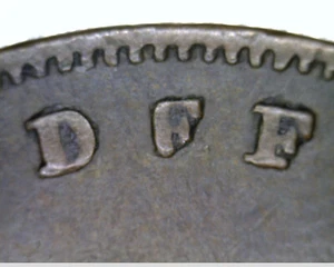 1844 TYPE B - SLANT TAIL TO 4 - "DFF" - GB PENNY - AS IMAGED!! (D-037) - Picture 1 of 4