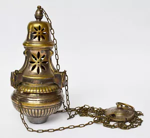 Weihrauchschwenker Rauchfass Weihrauchfass Bronze Restversilberung - Bild 1 von 5