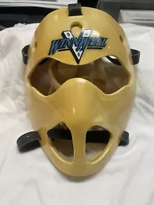 60er Jahre Winnwell Goalie Maske - Modell 29 - Vintage selten geöffnet - schwarze Träger - Bild 1 von 4
