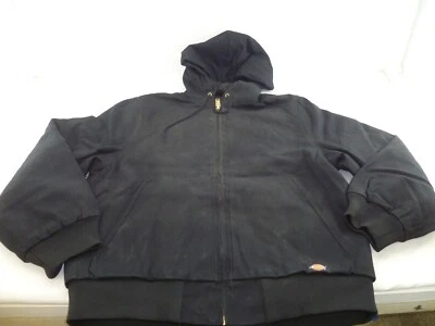 NEW Men's Dickies Rigid Duck Hooded Jacket, Medium (TJ718) Black - Image 1 of 4