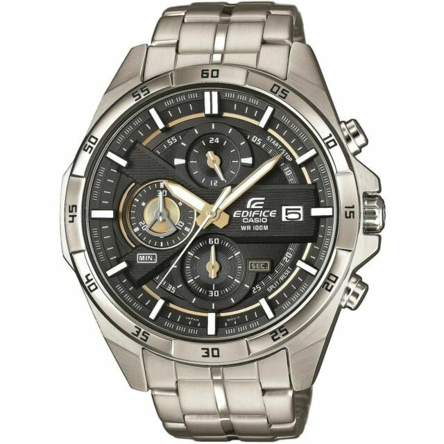 Casio EFR-556D-1AVUEF 48mm Cassa di Acciaio Argenta, Cinturino di Acciaio Argento, Orologio da Polso per Uomo