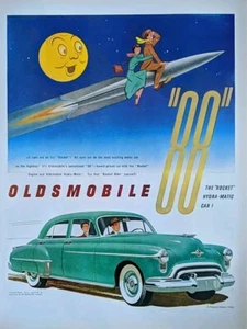 1950 vintage Oldsmobile Rocket 4 Door Hardtop, Cartoon Characters On Missle - Picture 1 of 1