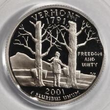 2001 S PCGS PR68 DCAM 5% Double Clip Planchet Vermont Proof Quarter Mint Error